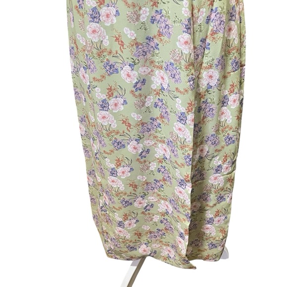 House of CB Sz Small Charlotte Peony Print Midi Dress High Side Slit Coquette - Picture 3 of 16